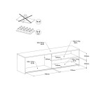 Meuble tv coloris bicolore 155 cm  TOMY 2