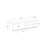 Meuble tv coloris bicolore 155 cm  TOMY 2