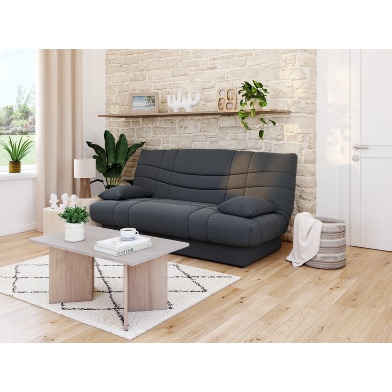 Banquette lit clic clac couchage Régulier  PORTO déhoussable Gris anthracite