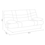 Banquette lit clic clac couchage Régulier  PORTO déhoussable Gris anthracite