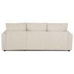 Canapé d'angle réversible convertible JADE 4 places Tissu Sable avec coffre de rangement