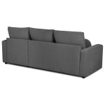 Canapé d'angle réversible convertible JADE 4 places Tissu Anthracite avec coffre de rangement