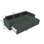 Canapé d'angle réversible convertible JADE 4 places Tissu Anthracite avec coffre de rangement