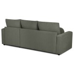 Canapé d'angle réversible convertible JADE 4 places Tissu Vert avec coffre de rangement