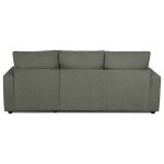 Canapé d'angle réversible convertible JADE 4 places Tissu Vert avec coffre de rangement