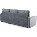 Canapé d'angle réversible convertible LURKEY 3 places Tissu Gris foncé avec coffre de rangement