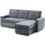 Canapé d'angle réversible convertible LURKEY 3 places Tissu Gris foncé avec coffre de rangement