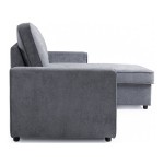 Canapé d'angle réversible convertible LURKEY 3 places Tissu Gris foncé avec coffre de rangement