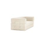 Canapé droit convertible VALENCIA 2 places Velours côtelé Beige