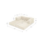 Canapé droit convertible VALENCIA 2 places Velours côtelé Beige