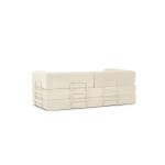 Canapé droit convertible VALENCIA 2 places Velours côtelé Beige