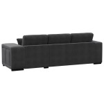 Canapé d'angle réversible convertible KATHY 3 places Tissu Anthracite avec coffre de rangement