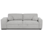 Canapé droit convertible CODY 3 places Tissu Gris clair