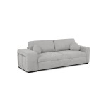 Canapé droit convertible CODY 3 places Tissu Gris clair