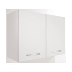 Meuble haut 80 cm 2 portes SPOON coloris blanc