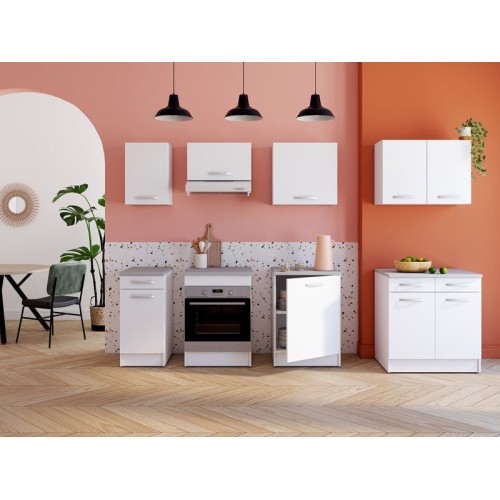Meuble haut 80 cm 2 portes SPOON coloris blanc