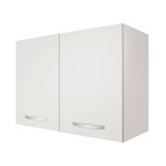 Meuble haut 80 cm 2 portes SPOON coloris blanc