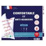 Lot de 2 oreillers confortables et anti-acariens 60x60 cm DODO