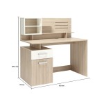 Bureau MALICIA 123 cm coloris Blanc/Chêne Shannon
