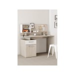 Bureau MALICIA 123 cm coloris Blanc/Chêne Shannon
