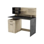 Bureau MALICIA 123 cm coloris Noir/Chêne kronberg
