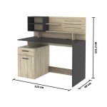 Bureau MALICIA 123 cm coloris Noir/Chêne kronberg