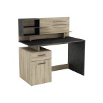 Bureau MALICIA 123 cm coloris Noir/Chêne kronberg