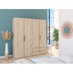 Armoire 4 porte(s) battante 2 tiroir(s) Glory 2 coloris Chêne kronberg largeur 178.1 cm