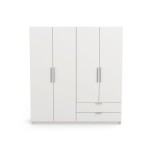 Armoire 4 porte(s) battante 2 tiroir(s) Glory 2 coloris Blanc largeur 178.1 cm