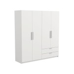 Armoire 4 porte(s) battante 2 tiroir(s) Glory 2 coloris Blanc largeur 178.1 cm