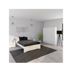Armoire 4 porte(s) battante 2 tiroir(s) Glory 2 coloris Blanc largeur 178.1 cm