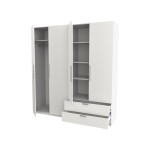 Armoire 4 porte(s) battante 2 tiroir(s) Glory 2 coloris Blanc largeur 178.1 cm