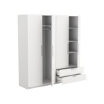 Armoire 4 porte(s) battante 2 tiroir(s) Glory 2 coloris Blanc largeur 178.1 cm