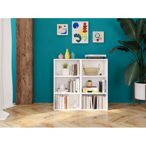 Bibliotheque coloris blanc 2 étagère(s) Cubik - 42 cm x 80 cm