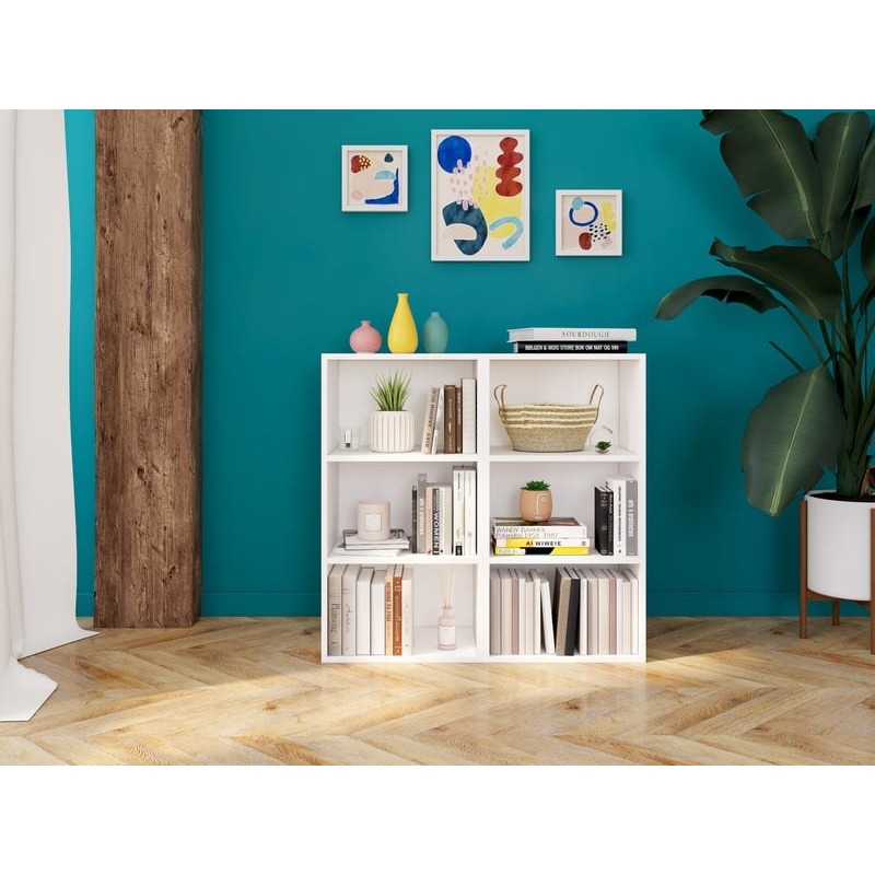 Bibliotheque coloris blanc 2 étagère(s) Cubik - 42 cm x 80 cm