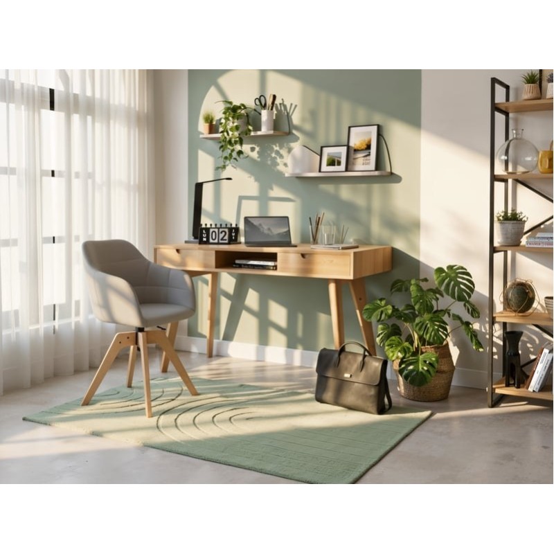 Bureau LOMOCO Gaspard 120 cm coloris Bois clair