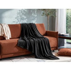 Plaid 180x230cm LILOU coloris noir