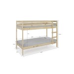 Lit superposé 90x190 cm  BIRDY coloris Bois
