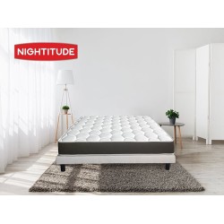 Matelas 140x190 cm NIGHTITUDE LE VERDOYANT Ressorts + mémoire de forme soutien Ferme épaisseur 23 cm