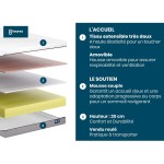 Matelas 140x190 cm 8 HEURES LE VAINQUEUR Mousse soutien Ferme épaisseur 20 cm