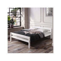 Lit 2 places 140x190 cm  ANDY W coloris Blanc