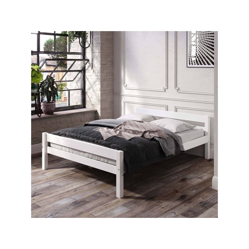 Lit 2 places 140x190 cm  ANDY W coloris Blanc