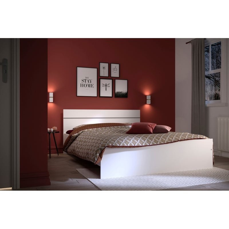 Lit 2 places 140x190 cm  PREMS coloris Blanc
