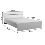 Lit 2 places 140x190 cm  PREMS coloris Blanc