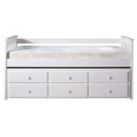 Lit gigogne 90x190 cm  CAPTAIN coloris Blanc