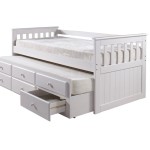 Lit gigogne 90x190 cm  CAPTAIN coloris Blanc
