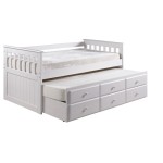 Lit gigogne 90x190 cm  CAPTAIN coloris Blanc