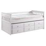 Lit gigogne 90x190 cm  CAPTAIN coloris Blanc