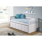 Lit gigogne 90x190 cm  CAPTAIN coloris Blanc