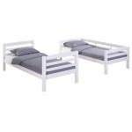 Lit superposé 90x200 cm  HARRY 5 coloris Blanc